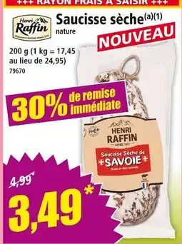 Norma Henri Raffin Saucisse sèche nature offre
