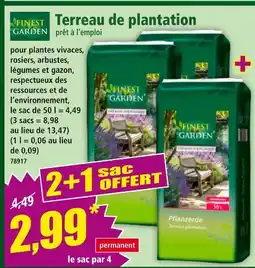Norma FINEST GARDEN Terreau de plantation prêt à l'emploi offre