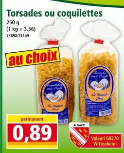 Norma Le Panier Doré Torsades ou coquillettes offre