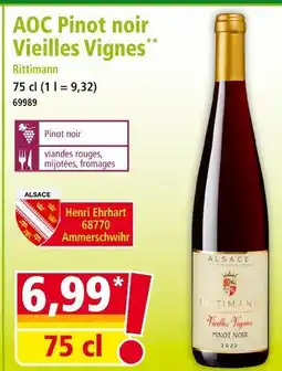 Norma Henri Ehrhart 68770 Ammerschwihr AOC Pinot noir Vieilles Vignes offre