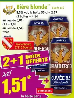 Norma GRIMBERGEN Bière blonde Cuvée 8.5 offre