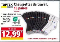 Norma TOPTEX PRO Chaussettes de travail, 15 paires homme offre