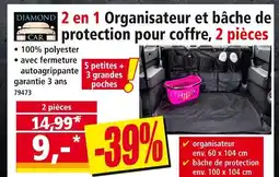 Norma Diamond Car 2 en 1 Organisateur et bâche de protection pour coffre, 2 pièces offre
