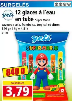 Norma YETI 12 glaces à l’eau en tube offre