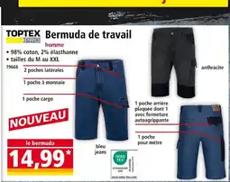 Norma TOPTEX Bermuda de travail homme offre