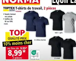 Norma TOPTEX PRO T-shirts de travail, 2 pièces offre