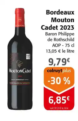 Colruyt Baron Philippe de Rothschild Bordeaux Mouton Cadet 2023 offre