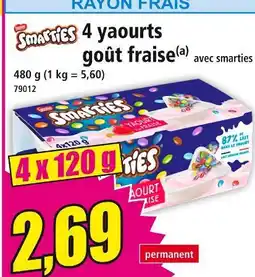 Norma SMARTIES 4 yaourts goût fraise avec smarties offre