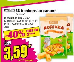 Norma Roshen 66 bonbons au caramel Korivka offre