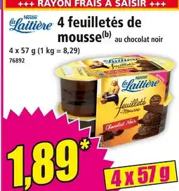 Norma LA LAITIÈRE 4 feuilletés de mousse au chocolat noir offre