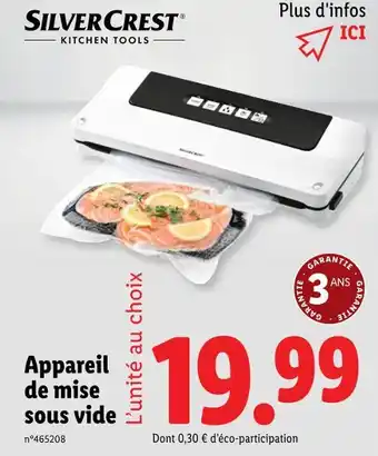Lidl SILVERCREST Appareil de mise sous vide offre