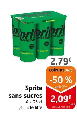 Colruyt Sprite Sprite sans sucres offre