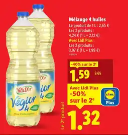 Lidl Vita D'or Mélange 4 huiles offre