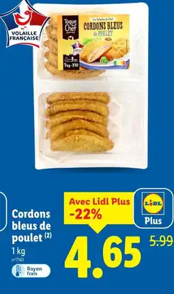 Lidl Toque Chef Cordons bleus de poulet offre