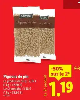 Lidl Alesto Pignons de pin offre