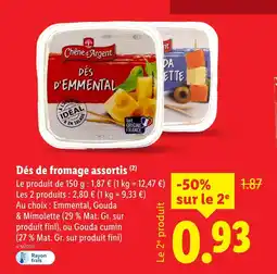 Lidl Chêne d'Argent Dés de fromage assortis offre