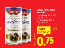 Lidl Baresa Olives farcies aux anchois offre