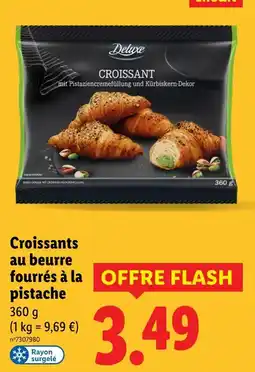 Lidl DELUXE Croissants au beurre fourrés à la pistache offre