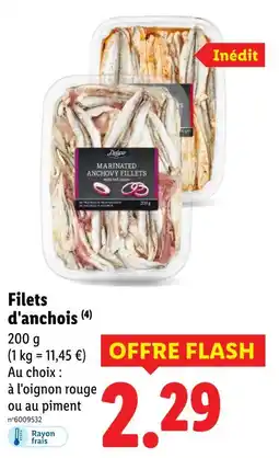 Lidl Deluxe Filets d'anchois offre