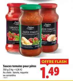 Lidl DELUXE Sauces tomates pour pâtes offre