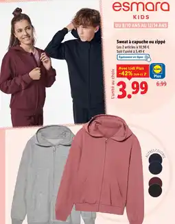 Lidl ESMARA KIDS Sweat à capuche ou zippé offre