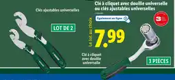 Lidl PARKSIDE Clé à cliquet avec douille universelle ou clés ajustables universelles offre