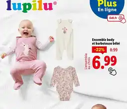 Lidl Lupilu Ensemble body et barboteuse bébé offre