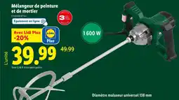 Lidl parkside Mélangeur de peinture et de mortier offre