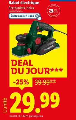 Lidl Parkside Rabot électrique offre