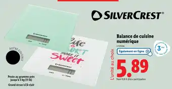 Lidl SILVERCREST Balance de cuisine numérique offre