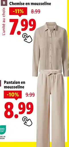 Lidl ESMATA Chemise en mousseline offre