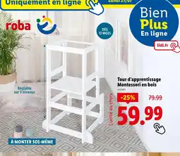 Lidl Roba Tour d'apprentissage montessori en bois offre