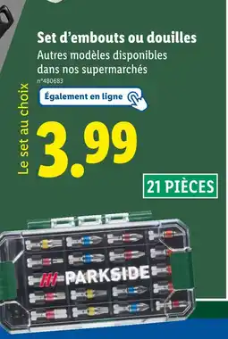 Lidl Parkside Set d'embouts ou douilles offre