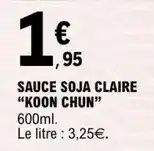 E.Leclerc Koon chun - sauce soja claire koon chun offre