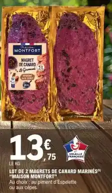 E.Leclerc Maison montfort - lot de 2 magrets de canard marinés offre