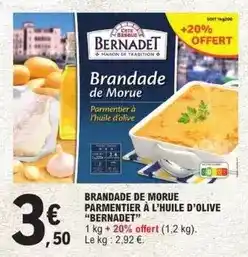 E.Leclerc Parmentier - brandade de morue à l'huile d'olive offre