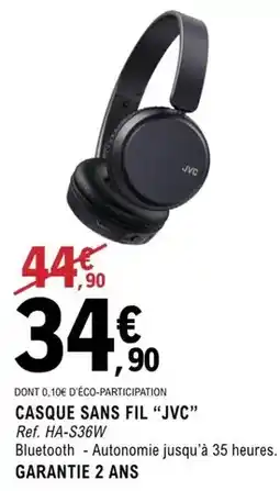 E.Leclerc Jvc - casque sans fil ijvc offre
