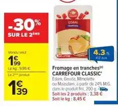 Cora x Carrefour Carrefour - fromage en tranches classic' offre