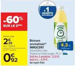 Cora x Carrefour Innocent - boisson aromatisée offre