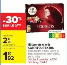 Cora x Carrefour Carrefour - bâtonnets glacés extra offre