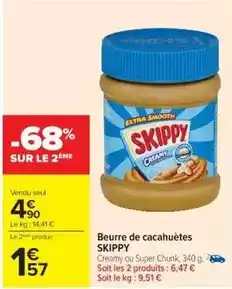Cora x Carrefour Skippy - beurre de cacahuètes offre