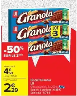 Cora x Carrefour Lu - biscuit granola offre