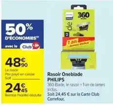 Cora x Carrefour Philips - rasoir oneblade offre