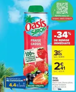 Cora x Carrefour Oasis - sirop offre