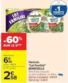 Cora x Carrefour Bonduelle - haricots lot familial offre