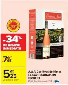 Cora x Carrefour La cave d'augustin florent - a.o.p. costières de nîmes offre