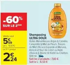 Cora x Carrefour Garnier - shampooing ultra doux offre