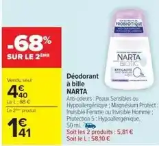 Cora x Carrefour Narta - déodorant à bille offre