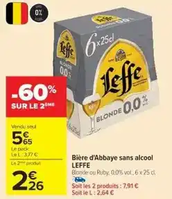 Cora x Carrefour Leffe - bière d'abbaye sans alcool offre