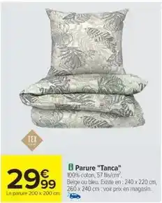 Cora x Carrefour Tex - parure tanca offre